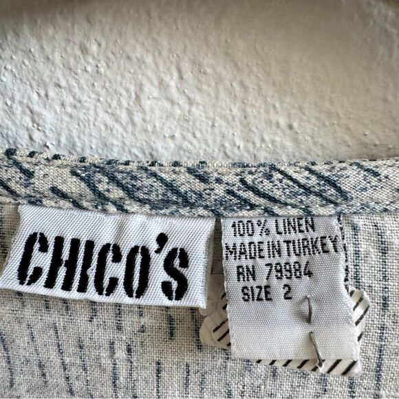 Chico's Vintage 100% Linen Long Sleeve Button Front Shirt - Picture 5 of 8